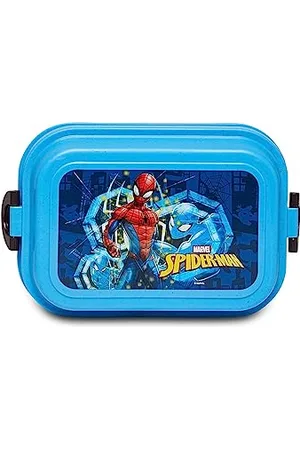 7 for all Mankind Brotdose, praktische Brot Box für Kinder, Mädchen und Jungen, Schule und Grundschule, mit Löffel, SPIDERMAN