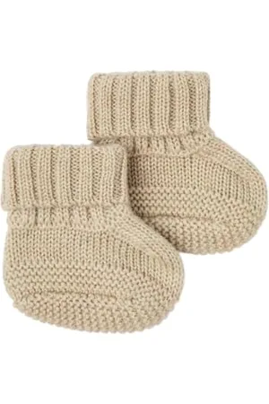 NAME IT Baby-Jungen NBMWRILLA Wool Knit Slippers XXIII Socken, WHITE PEPPER, 74/80