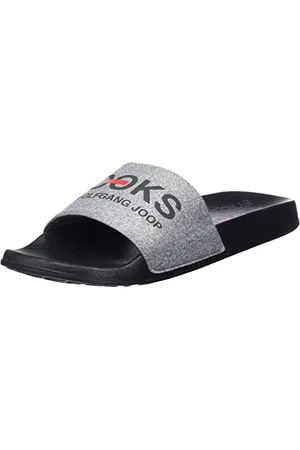 JOOP! Herren 13437 Fashion Comfort Dusch-& Badeschuh Pool-Slide Flipflop Sandale Pantolette, rutschfeste Eva-Sohle, Farbe schwarz-grau, 42 EU