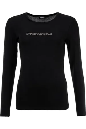 Emporio Armani Damen Essential Studs Logo Long Sleeve T-Shirt, , S
