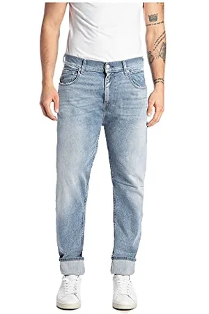 Replay Herren Jeans Sandot Tapered-Fit Bio, (Blau), 30W / 34L