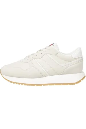 Tommy Hilfiger Damen Runner Sneaker Eva Retro aus Wildleder, Elfenbein (Newsprint), 40