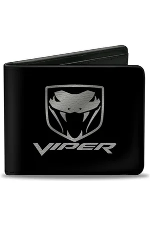 Buckle Herren Dodge Viper Schwarz/Silber Logo Faltbare Geldbörse, , einheitsgröße