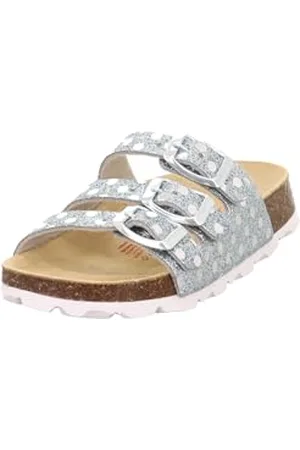 Superfit Mädchen FUSSBETTPANTOFFEL Hausschuhe, HELLBLAU/WEIß 8430