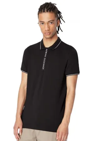 Armani Exchange Herren Hidden Buttons, Stretch Cotton Poloshirt, , M