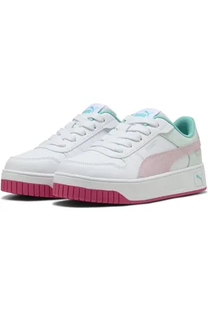PUMA Carina Street PS Sneaker, White-Rose Mauve-Aquatic, 33 EU