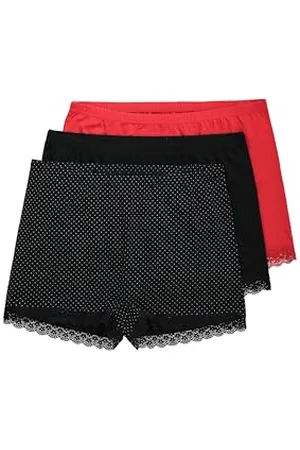 Ulla Popken Damen große Größen Übergrößen Plus Size Pantys, 3er-Pack, Spitze, Punkte