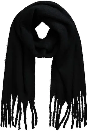 Ulla Popken Damen, Neon, Boucléstrick, Fransen Schal, , Einheitsgröße