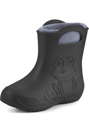 Ladeheid EVA Kinder Jungen Mädchen Gummistiefel Regenschuhe gefüttert LA-CA-03 (Carbone/Grau, 24/25 EU)