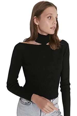 Trendyol Damen Twoaw23kz0055/Siyah Sweatshirt, , L