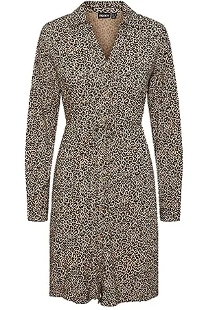 Pieces® A/S PCNOVA LS TIE Dress NOOS BC, Kleid für Damen der dänischen Marke, L, Silver Mink, Herbst/Winter
