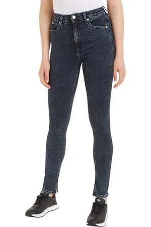 Calvin Klein Jeans Damen Jeans High Rise Skinny Fit, Blau (Denim Dark), 32W / 30L
