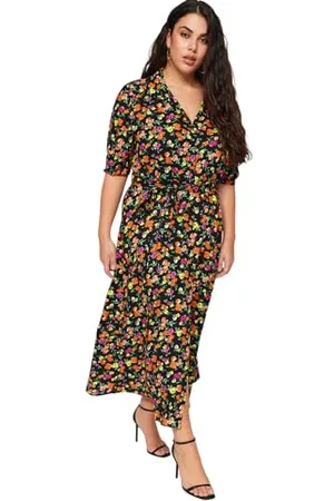 Trendyol Damen Women Dress Maxi Basic Relaxed Fit Woven Plus Size Kleid, , 44