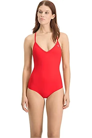 PUMA Damen Zwempak voor dames met V-hals One Piece Swimsuit, , L EU