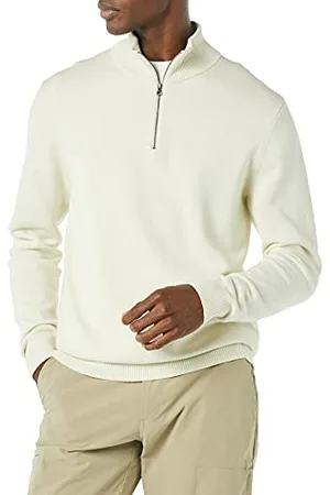 Amazon Herren Pullover mit Viertelreißverschluss aus 100% Baumwolle, , L