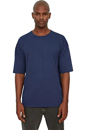 Trendyol Herren Männliches Basisches Bike-kragen Übergroß Kurzarm-t-shirt T-Shirt Western, , XS