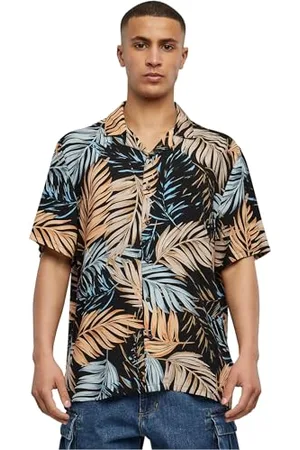 Urban classics Herren Hemd Viscose AOP Resort Shirt, lässiges Hemd für Männer, mit floralem Print, , 3XL
