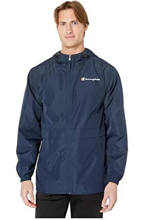 Champion Herren, Stadium Full-Zip, Wind, Water Resistant Jacket for Men Jacke, Marineblau, kleine Schrift, L