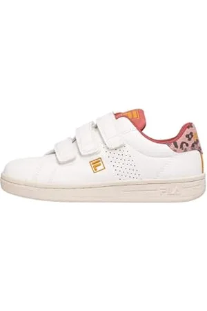 Fila Crosscourt 2 NT Velcro Kids Sneaker, White-Mineral Red, 29 EU