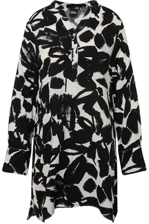 Ulla Popken Damen Longtunika Blumendruck Blusen, , 44-46