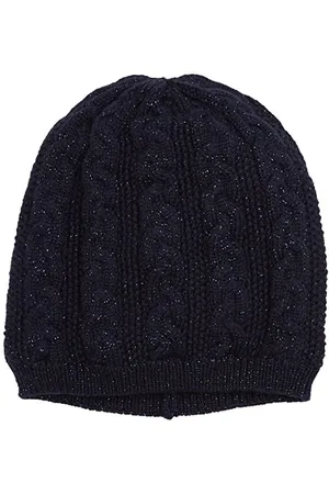 maximo Mädchen Beanie mit Lurex, dunkelblau Mütze, , 55/57