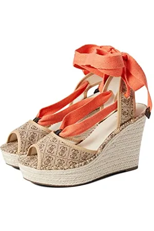Guess Damen Halona Keilsandalen, Beige/Hellbraun, 41 EU