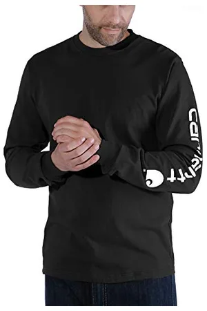 Carhartt Herren Lockeres, Schweres, Langärmliges T-shirt mit Logo-grafik auf dem Ärmel- T-Shirt , , L