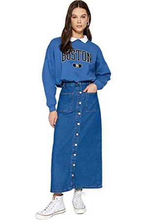 Trendyol Damen Damen Gerade Maxi Stift Hijab-rock Skirt Western, , 42