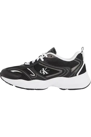 Calvin Klein Jeans Damen Retro Tennis Mesh Ml Yw0yw01807 Turnschuhe, Schwarz Black Bright White, 40.5 EU