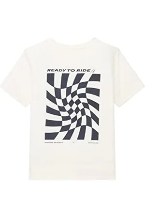 TOM TAILOR Jungen Kinder T-Shirt mit Print 1035083, Weiß, 104-110