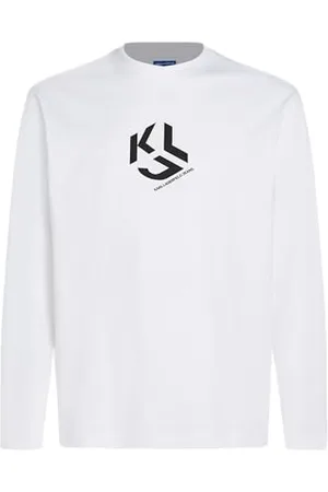 Karl Lagerfeld Herren, Regular Monogram-Langarm-T-Shirt, Weiss, Xtra Large