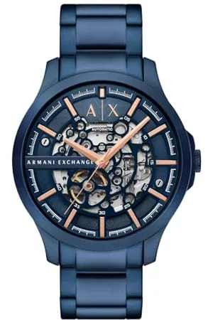 Armani Exchange Watch for Men, Automatic Movement and 46mm Case Size with Stainless Steel, Leather or Silicone Strap