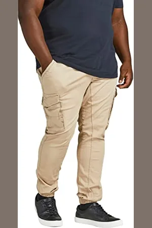 JACK & JONES Herren Cargo Hose JPSTPAUL JJFLAKE Plussize - Slim Fit - Beige, Größe:44W / 34L, Farbvariante: 12199184