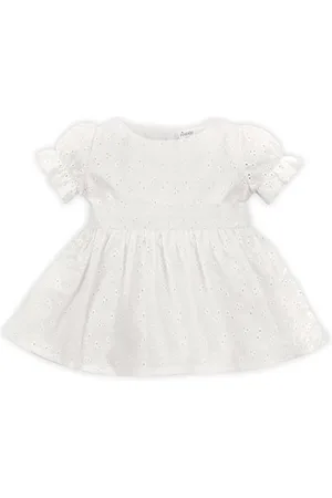 Pinókio Dress Charlotte, 100% Cotton, Ecru with floral Embroidery, Girls 62-104 (74)