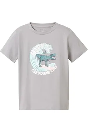 TOM TAILOR Jungen Kinder T-Shirt mit Print , smoky grey, 92/98