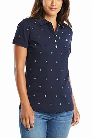 Nautica Damen Anchor Short Sleeve Breathable Stretch Cotton Polo Shirt Poloshirt, , Klein