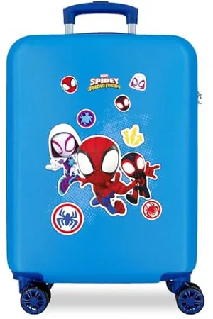 Marvel Spiderman Go Webs Go Blauer Kabinenkoffer 38x55x20 cm Starres ABS Seitliches Zahlenschloss 34L 2 kg 4 Doppelräder Handgepäck