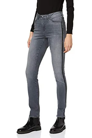 Opus Damen Elma Glitter Stripe Slim Jeans, , (Herstellergröße: 34)