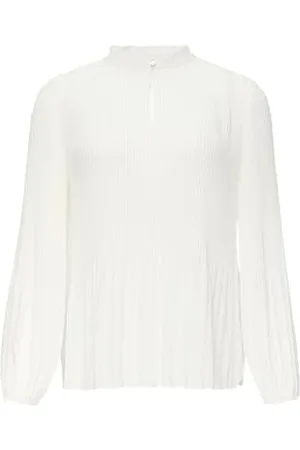 QS by s.Oliver Plissierte Bluse aus Crêpe mit Stehkragen 34