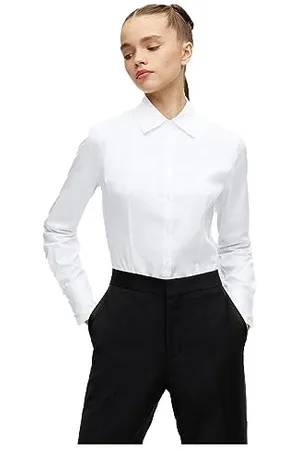 HUGO BOSS Damen Het passende Shirt Bluse, WeiÃƒŸ (White100), 40 EU