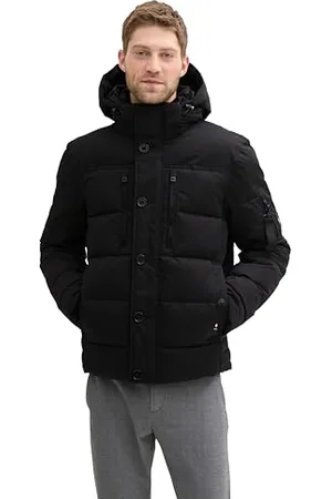 TOM TAILOR Herren 1041323 Pufferjacke mit Abnehmbarer Kapuze, 29999-Black, XXL