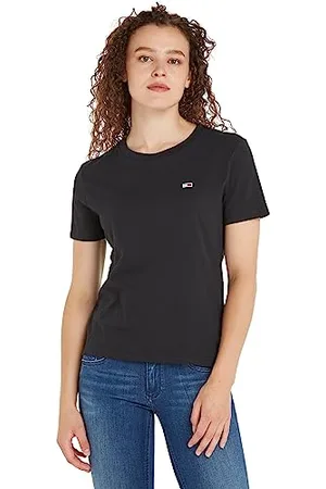 Tommy Hilfiger Tjw Regular Jersey C Neck Kurzarm Strickoberteile, Damen, (Black), Xs