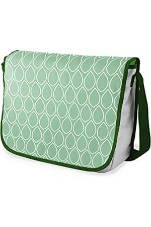 Bonamaison Le Jardin du Lin Digital Bedruckte Messenger Schultaschen mit Khaki Riemen für Mädchen und Jungen, Zurück zur Schule, Kuriertaschen für Schüler, Umhängetaschen, Größe: 29x36 Cm