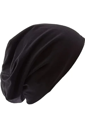 Build Your Brand Unisex-Adult BY002-Jersey Beanie Hat, Black, one Size
