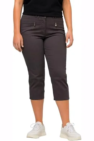 Ulla Popken Damen, große Größen, Hose Mony, wadenlang, Zipptaschen, Stretch
