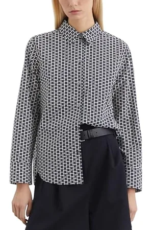 Marc O’ Polo Marc OߴPolo Damen Bluse mit Kentkragen Regular Fit, Mehrfarbig (Multi), 44