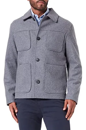 Benetton Herren Giacchina Lana Bottoni Cappottino Corto Mantel, , Large