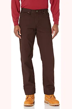 Dickies Herren Relaxed Fit Straight-Leg Duck Carpenter Jeans, Rinsed Chocolate Brown V1, 33W / 34L