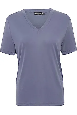 Soaked in Luxury Damen, kurzärmlig, V-Ausschnitt, lässig, Passform, Jersey-Tee T-Shirt, , Small