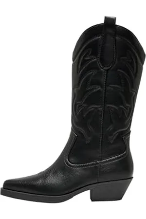 ONLY Damen Onlbronco-1 Pu Cowboy Boot Stiefel, Black, 36 EU